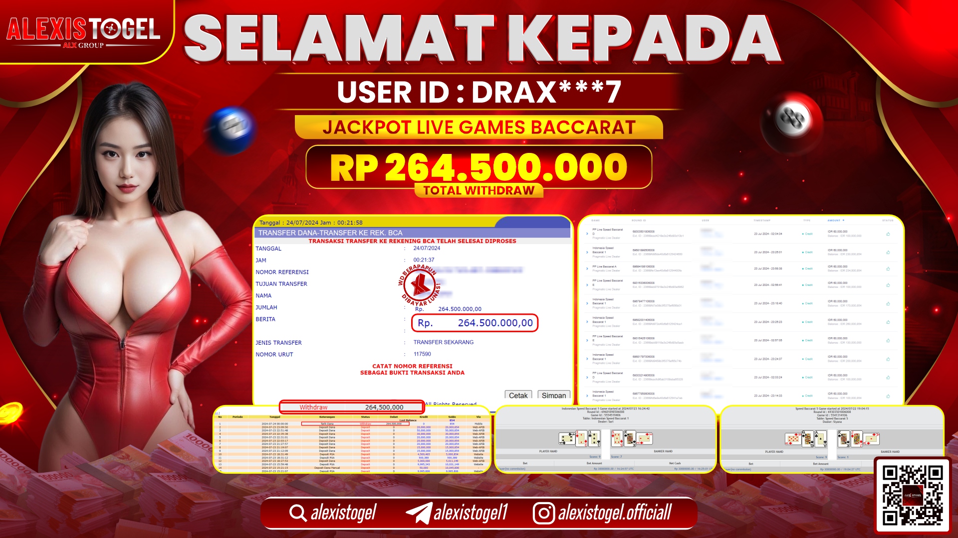 ALEXISTOGEL JACKPOT CASINO RP. 264.500.000LUNAS