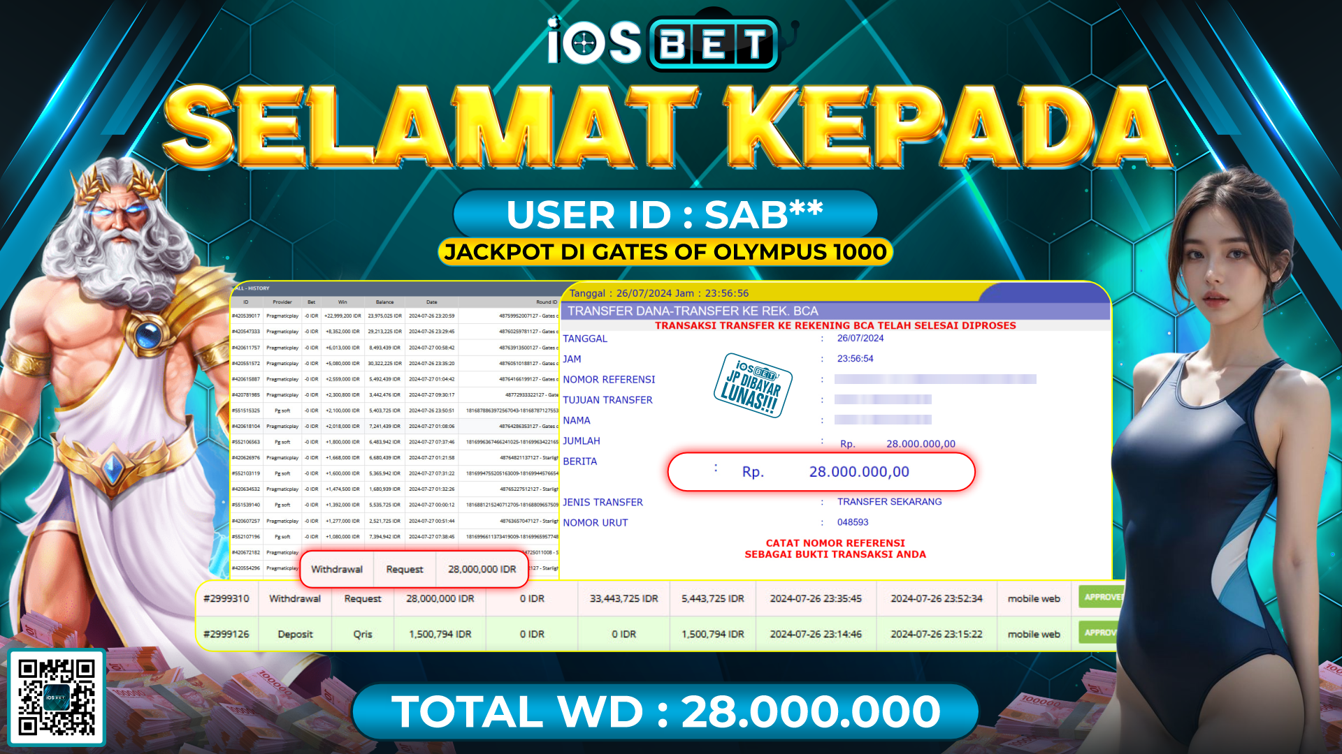 Bukti Pembayaran LUNAS SLOT GAME GACOR Rp.28.000.000,-