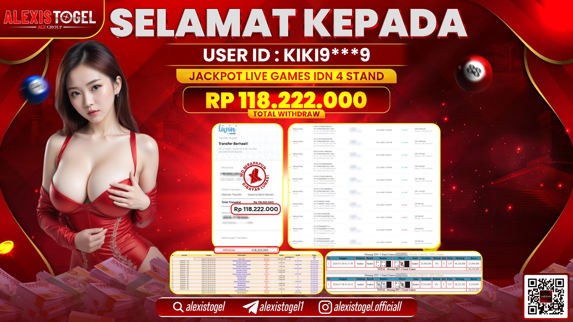 ALEXISTOGEL JACKPOT IDNSLOT GAMES RP. 118.222.000 LUNAS