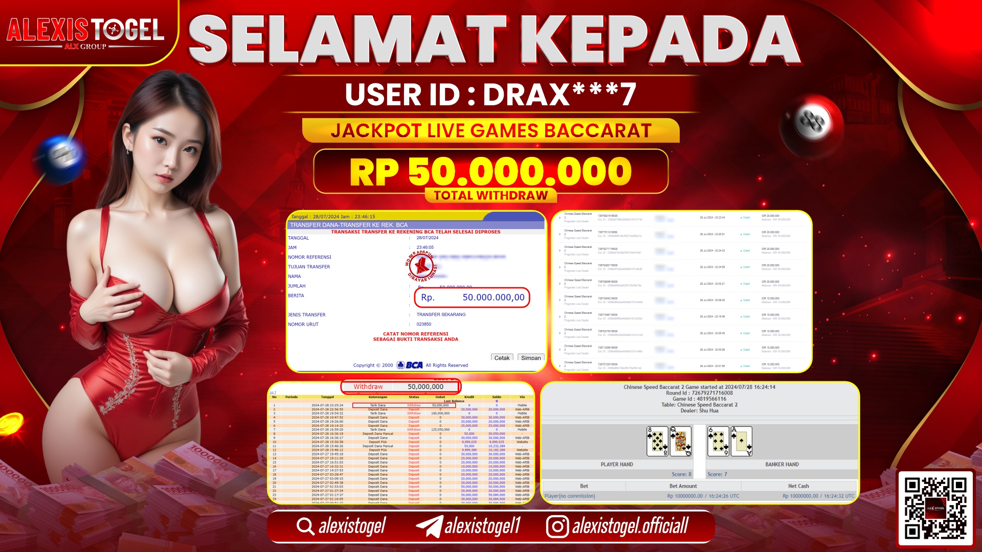 ALEXISTOGEL JACKPOT CASINO RP. 50.000.000 LUNAS