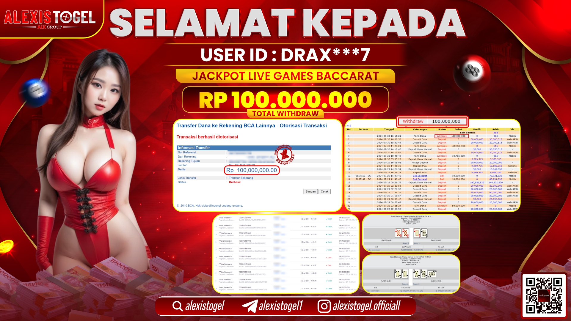 ALEXISTOGEL JACKPOT CASINO RP. 100.000.000 LUNAS
