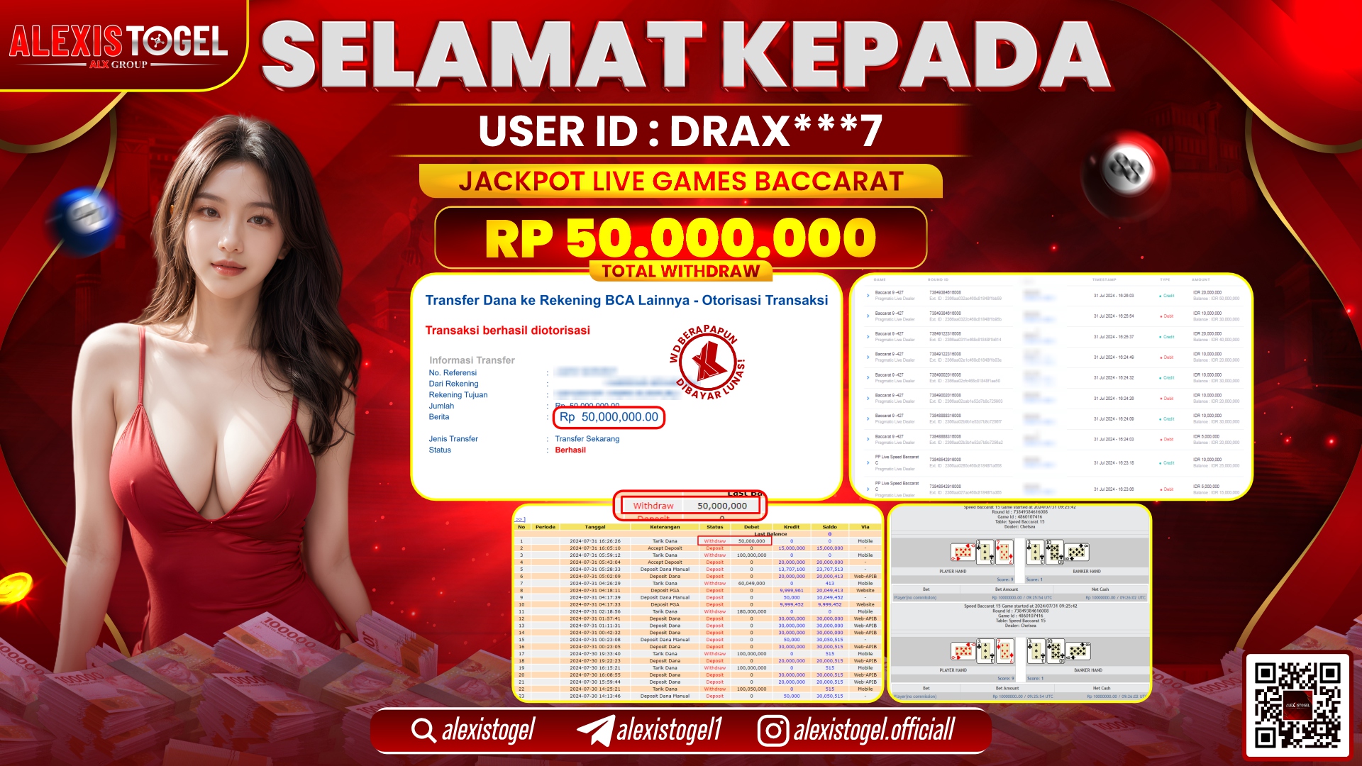 ALEXISTOGEL JACKPOT CASINO RP. 50.000.000 LUNAS