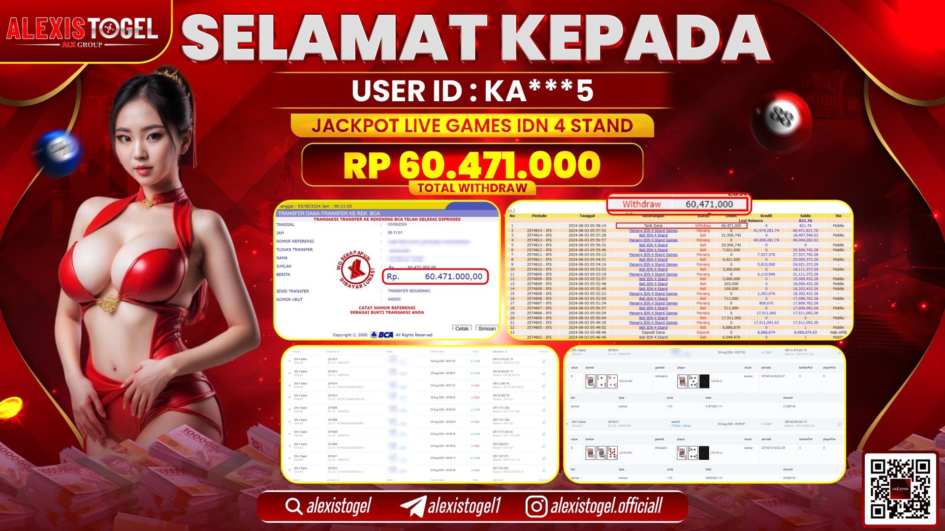 ALEXISTOGEL JACKPOT LIVEGAMES IDN RP. 60.471.000 LUNAS