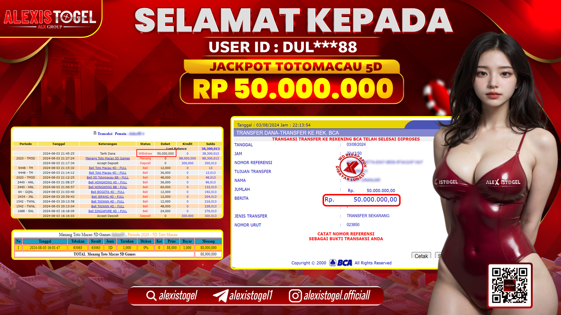 ALEXISTOGEL JACKPOT TOTOMACAU POOLS RP.50.000.000 LUNAS