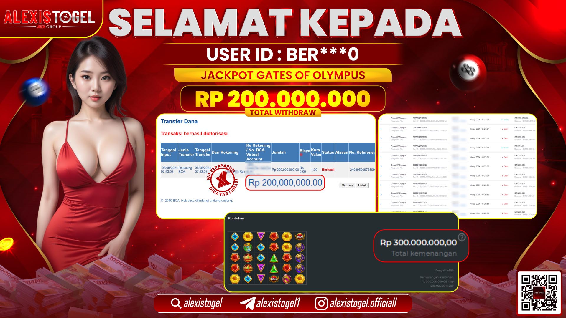 ALEXISTOGEL JACKPOT SLOT GAMES RP.200.000.000LUNAS