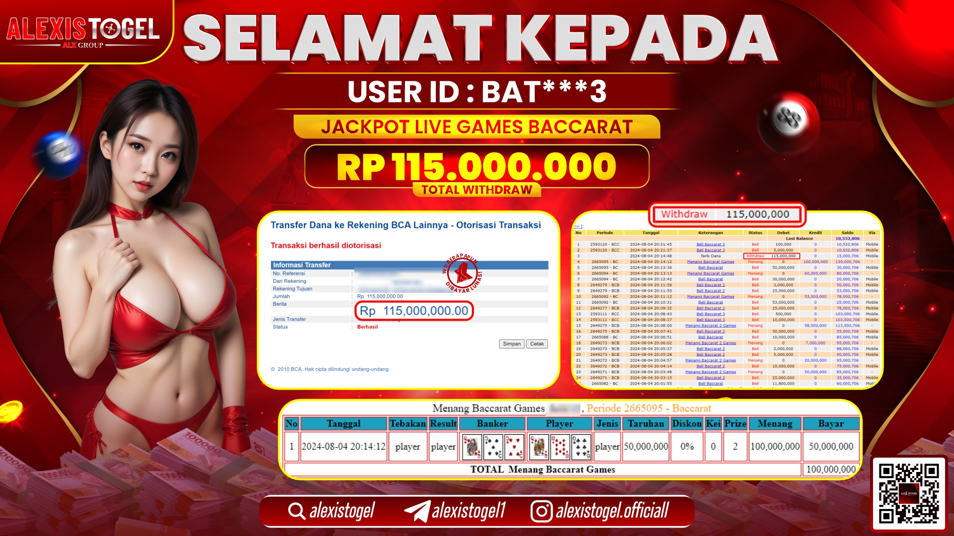 ALEXISTOGEL JACKPOT CASINO RP.115.000.000 LUNAS