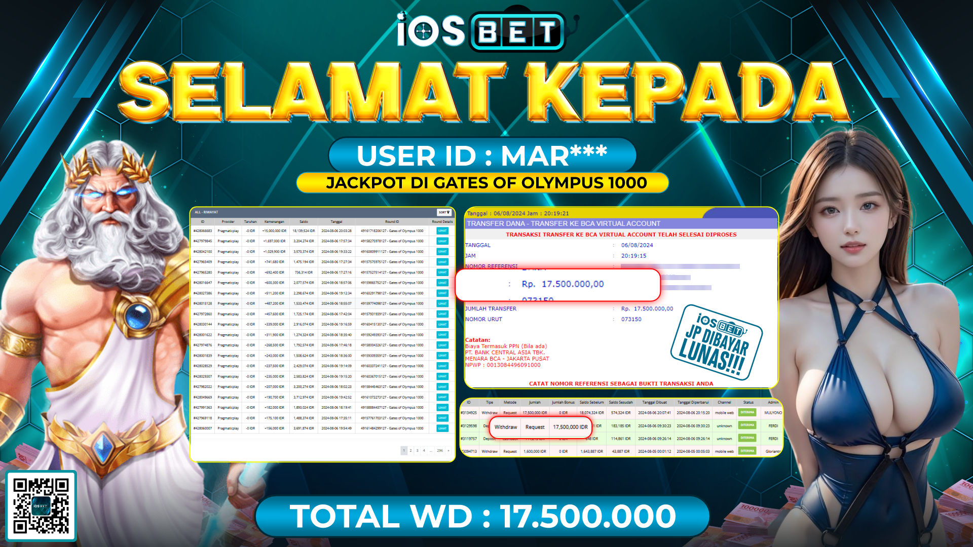 Bukti Pembayaran LUNAS SLOT GAME GACOR Rp.17.500.000,-