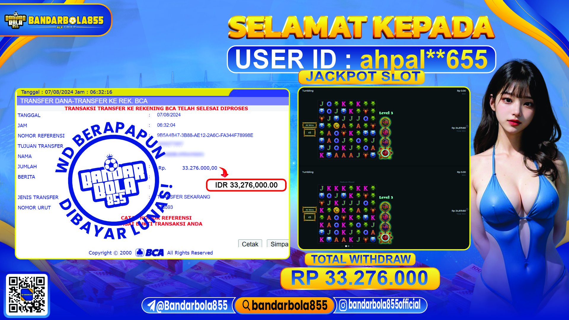 🎖 JACKPOT DI BANDARBOLA855 🎖