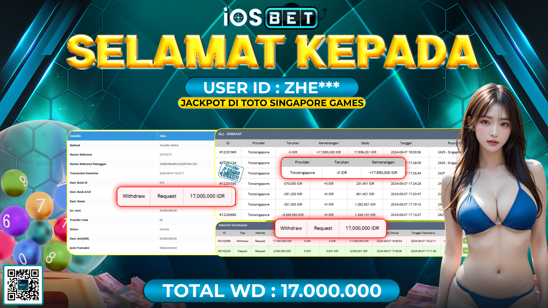 Bukti Pembayaran LUNAS LIVE GAME GACOR Rp.17.000.000,-