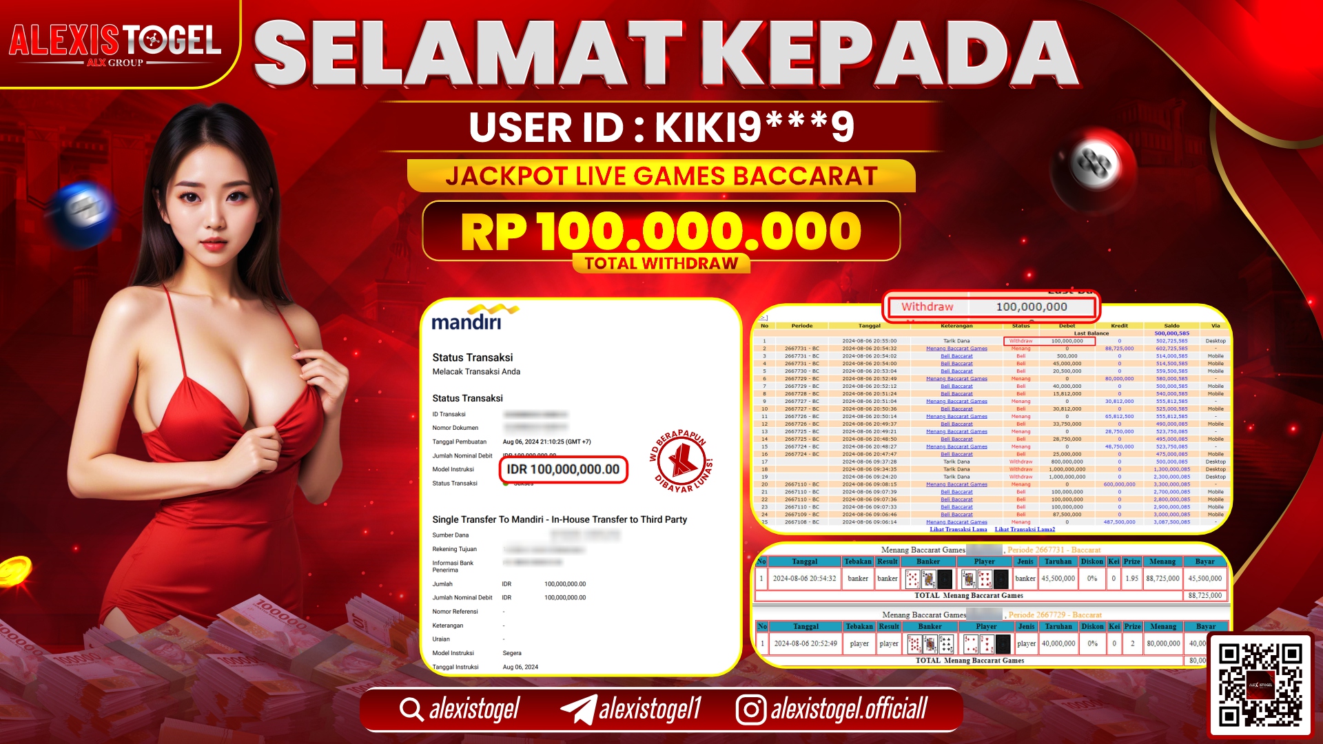 ALEXISTOGEL JACKPOT CASINO RP.100.000.000 LUNAS