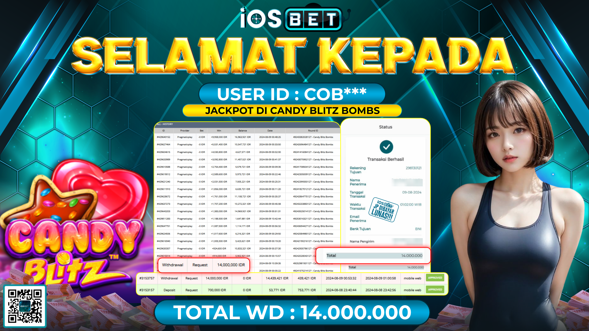 Bukti Pembayaran LUNAS SLOT GAME GACOR Rp.14.000.000,-