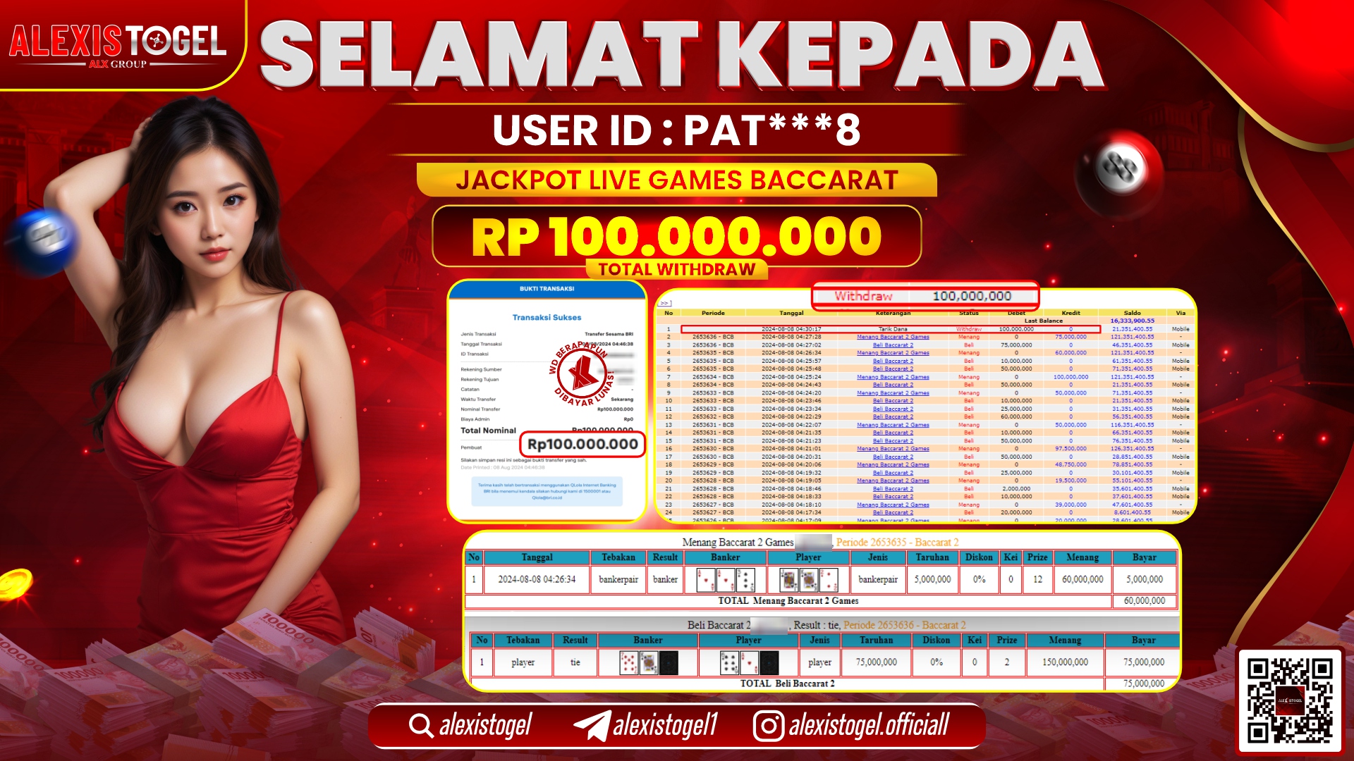 ALEXISTOGEL JACKPOT CASINO RP.100.000.000 LUNAS