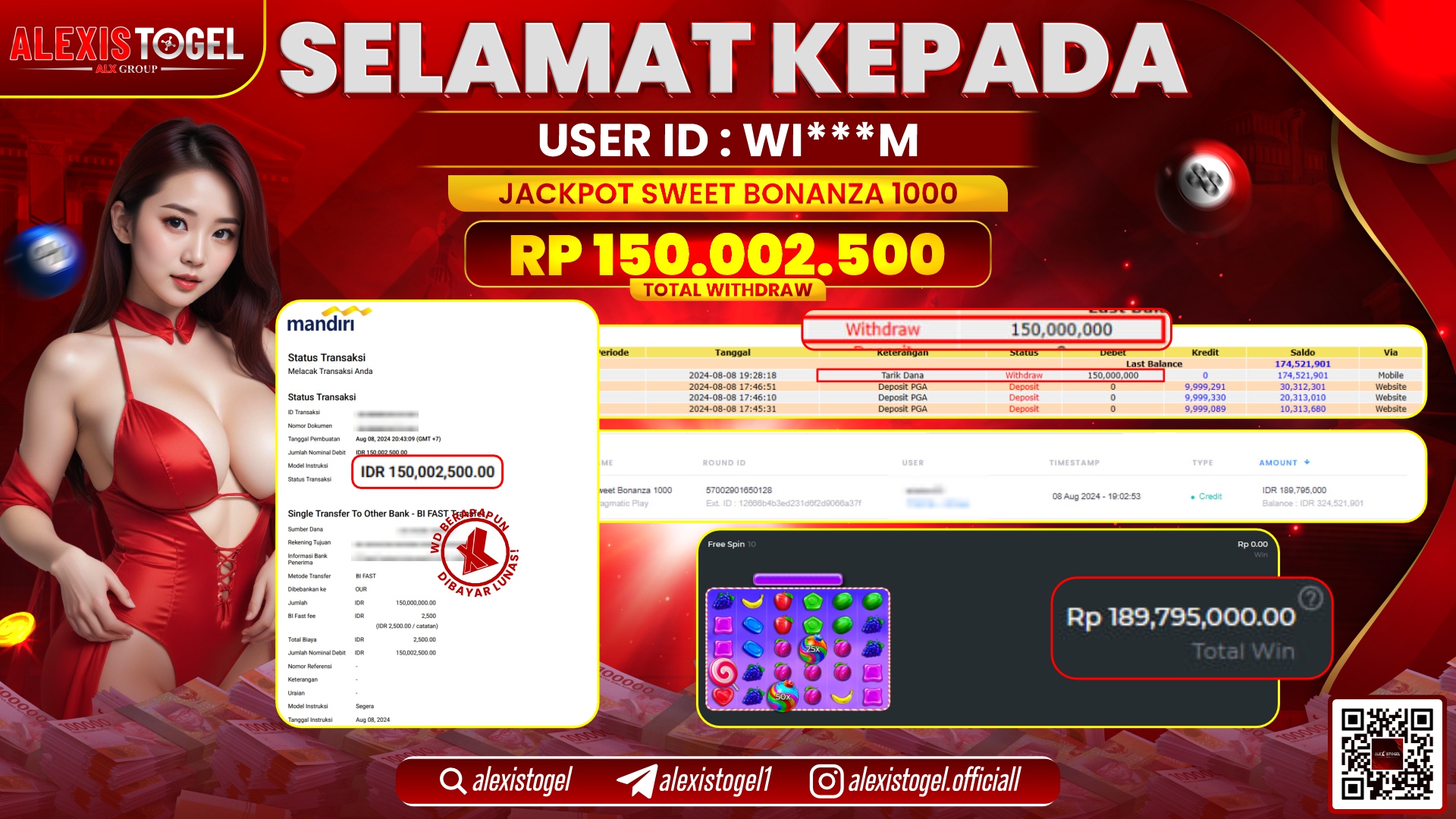 ALEXISTOGEL JACKPOT SLOT GAMES RP.150.002.000 LUNAS