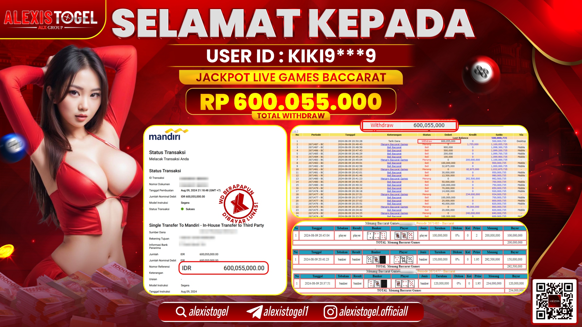 ALEXISTOGEL JACKPOT CASINO RP.600.055.000 LUNAS