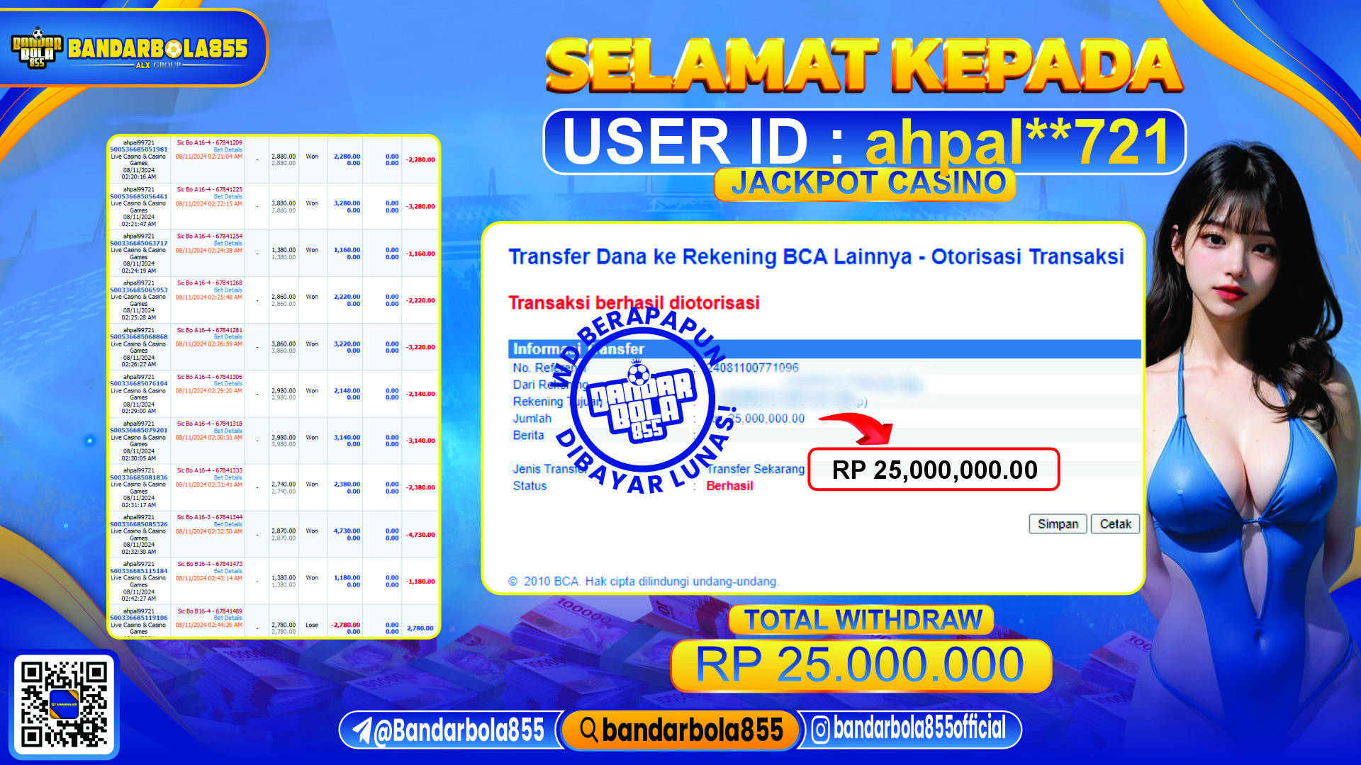 🎖 JACKPOT DI BANDARBOLA855 🎖