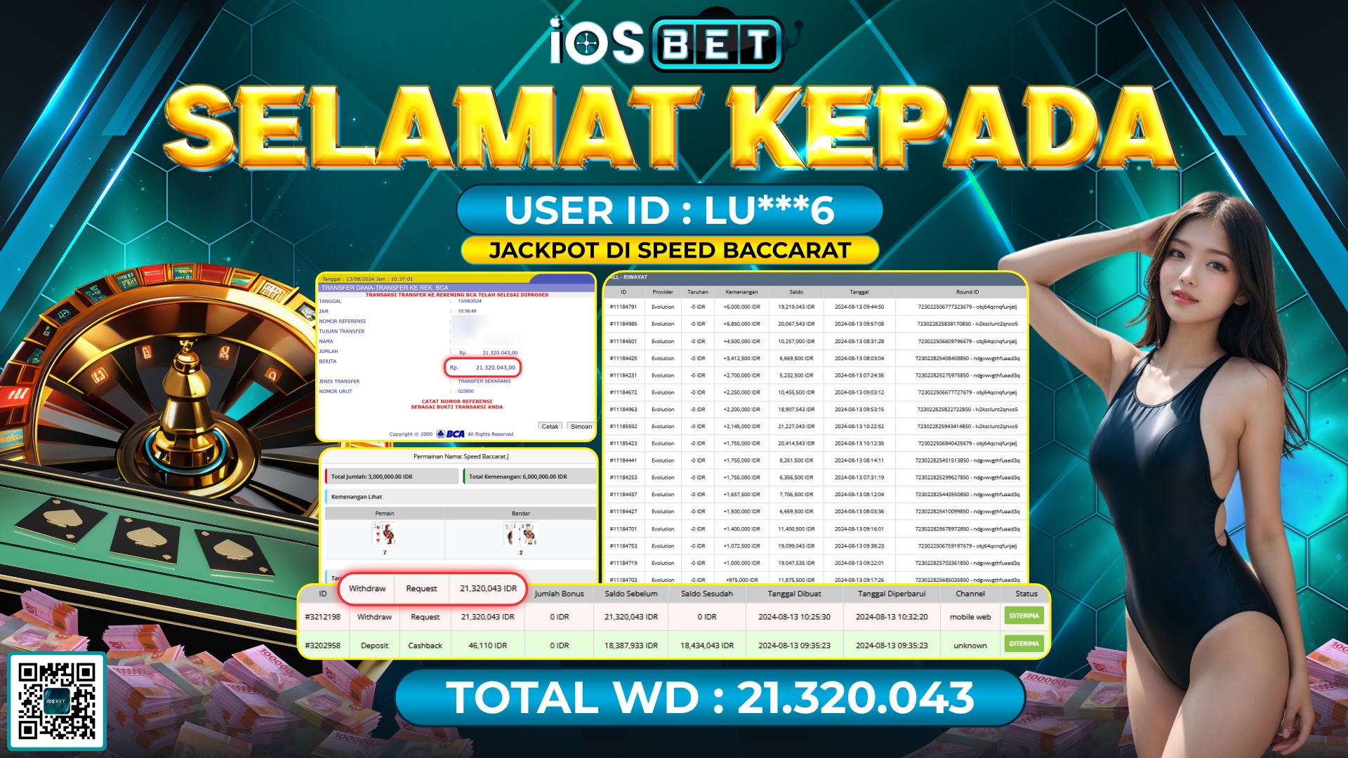 Bukti Pembayaran LUNAS LIVE GAME GACOR Rp.21.320.043