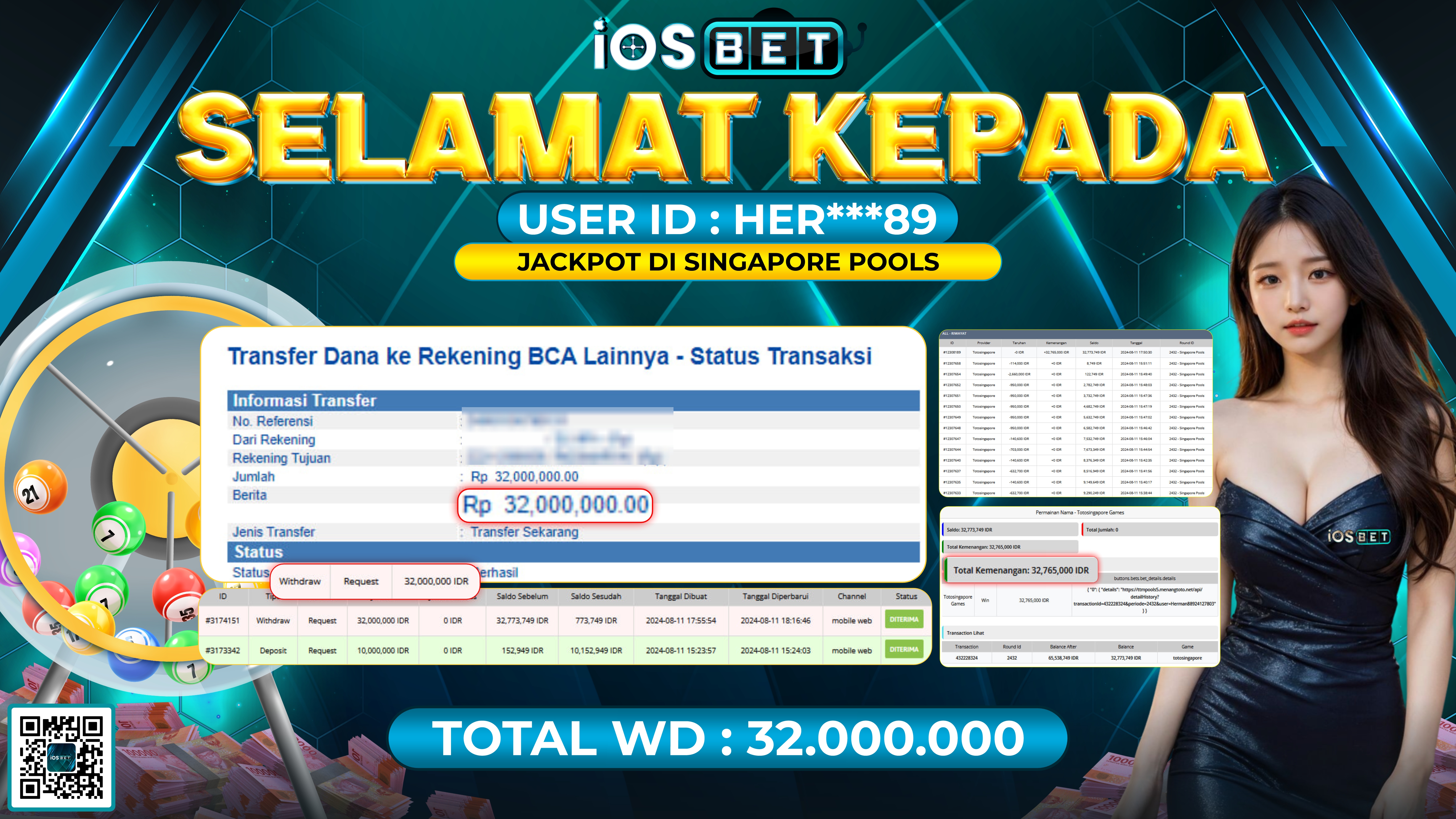 Bukti Pembayaran LUNAS LIVE GAME GACOR Rp.32.000.000,-
