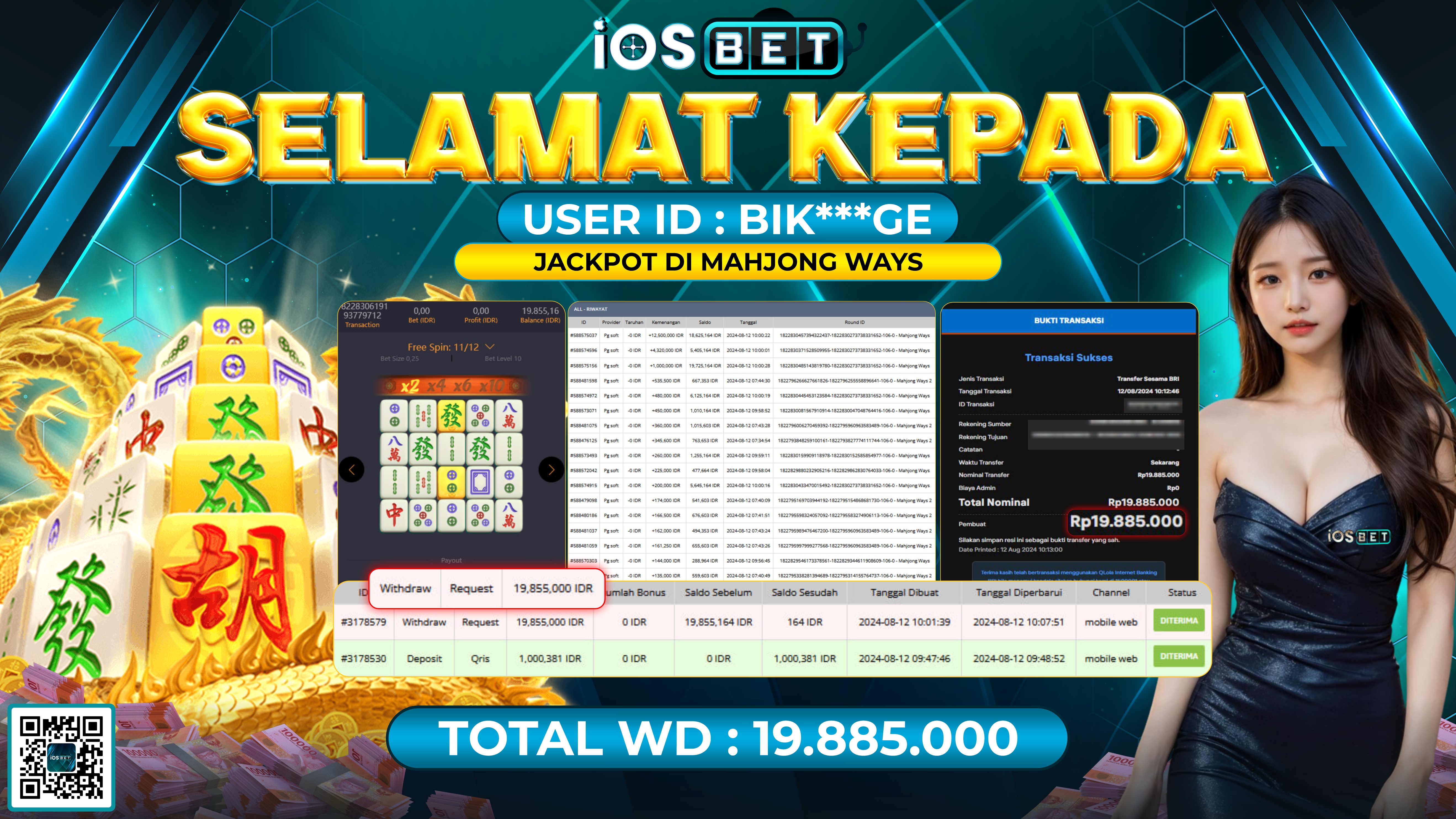 Bukti Pembayaran LUNAS SLOT GAME GACOR Rp.19.855.000