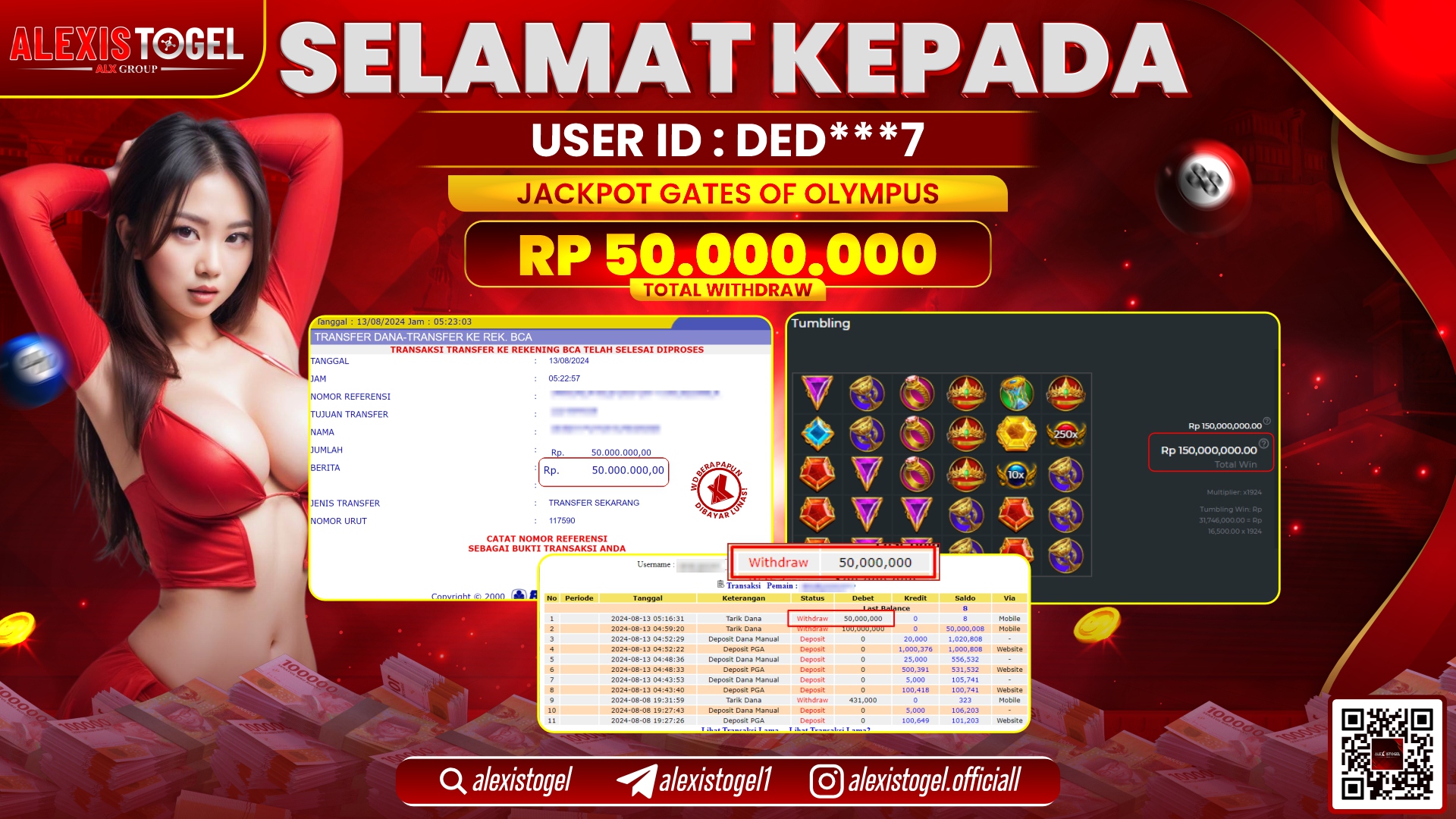 ALEXISTOGEL JACKPOT CASINO RP.50.000.000 LUNAS