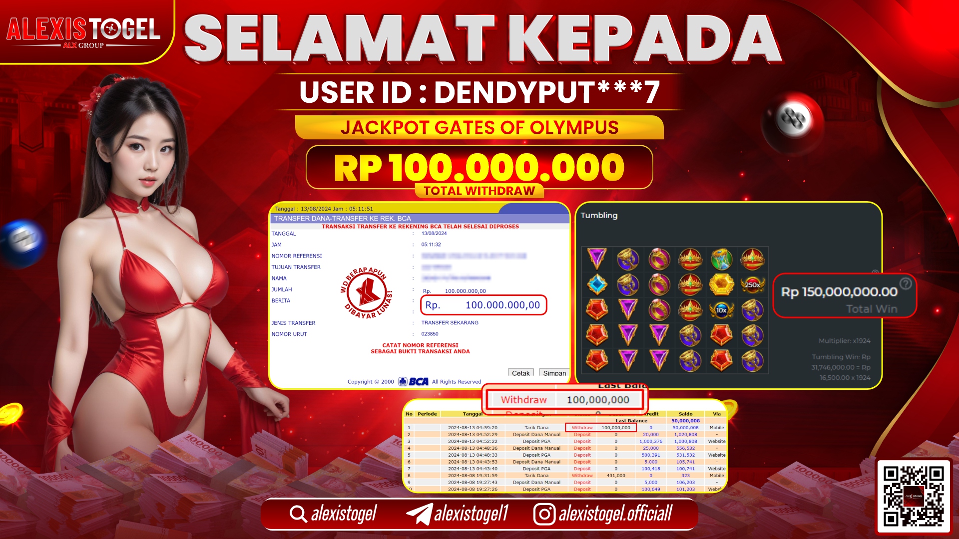 ALEXISTOGEL JACKPOT SLOT GAMES RP.100.000.000 LUNAS