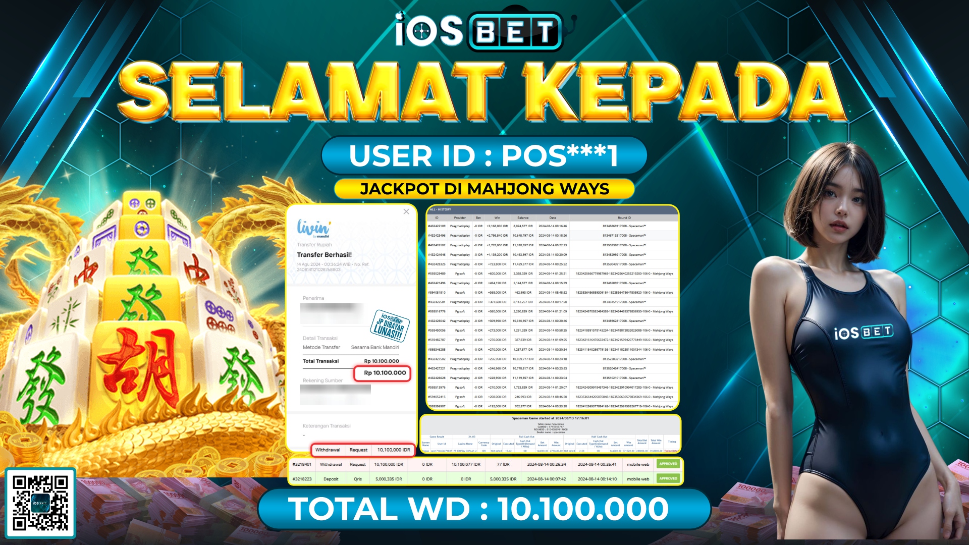 Bukti Pembayaran LUNAS SLOT GAME GACOR Rp.10.100.000