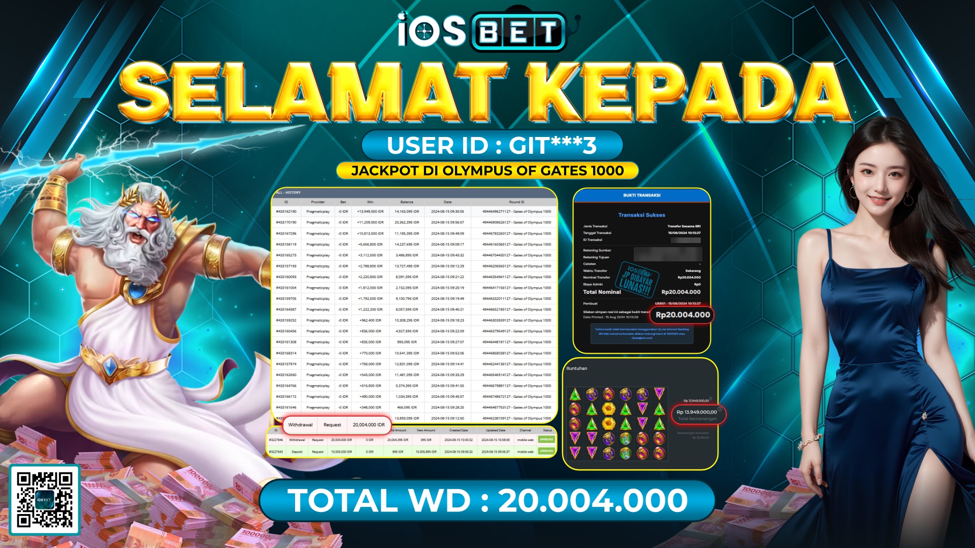 Bukti Pembayaran LUNAS SLOT GAME GACOR Rp.20.004.000