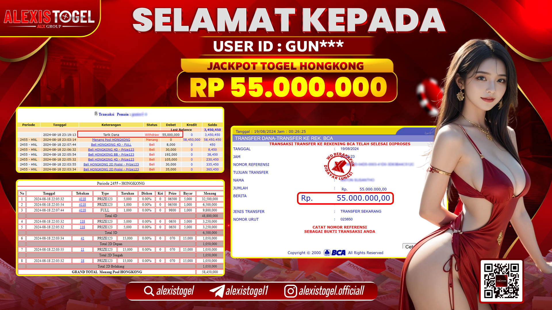 ALEXISTOGEL JACKPOT TOGEL HONGKONG POOLS RP.55.000.000 LUNAS