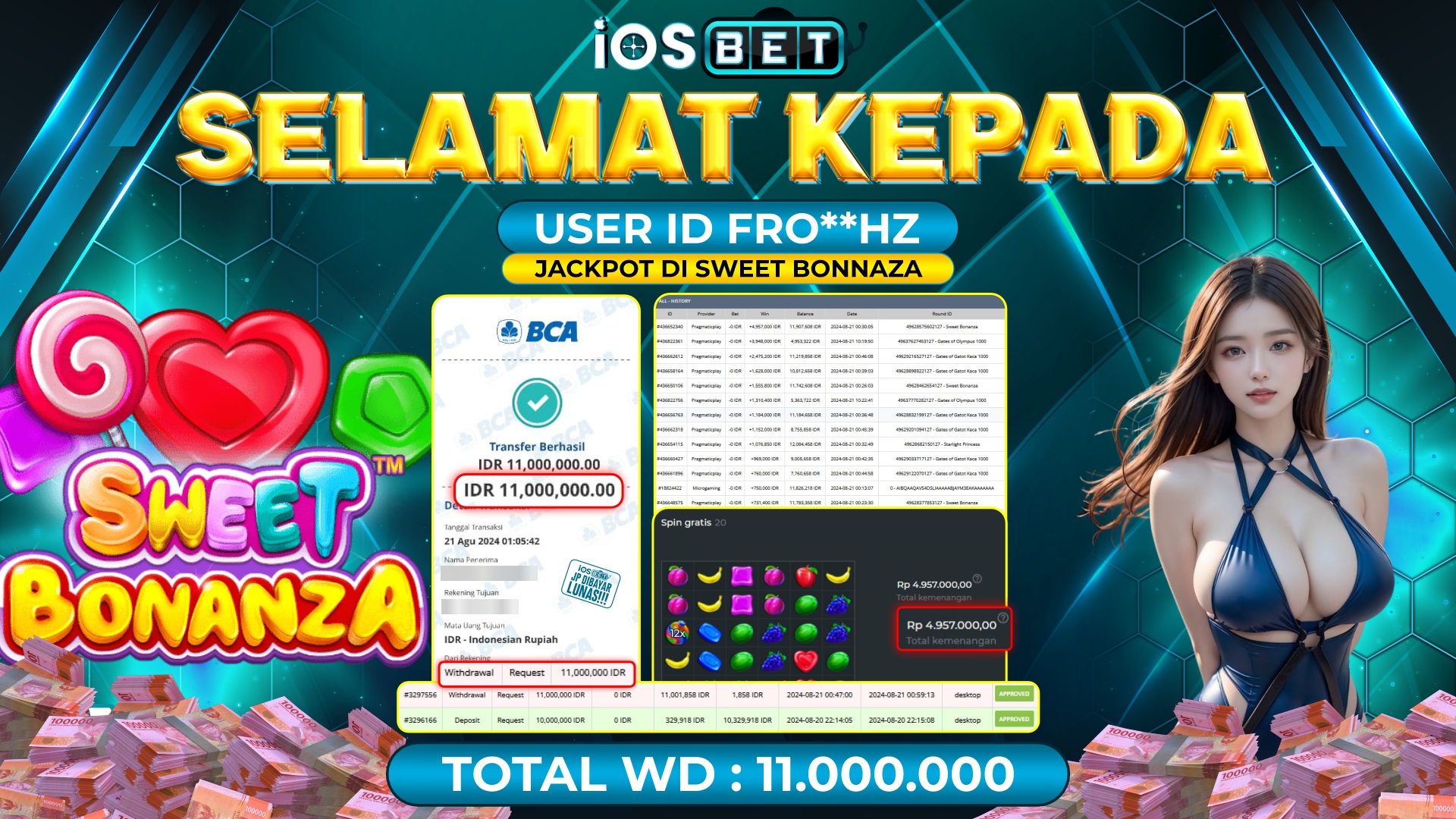 Bukti Pembayaran LUNAS SLOT GAME GACOR Rp.11.000.000