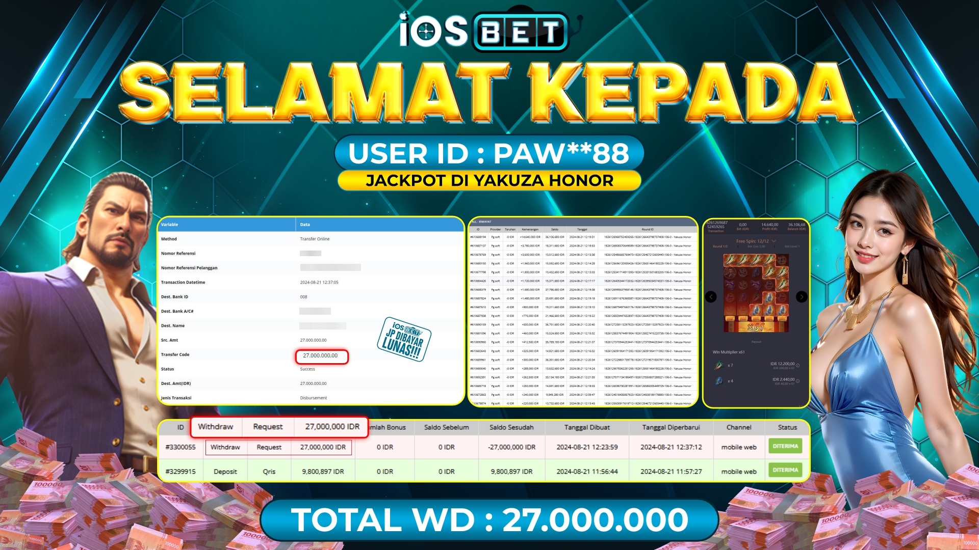 Bukti Pembayaran LUNAS SLOT GAME GACOR Rp.27.000.000