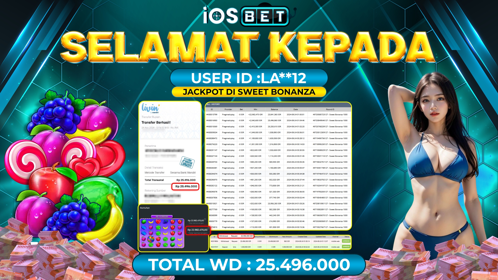 Bukti Pembayaran LUNAS SLOT GAME GACOR Rp.24.469.000,-