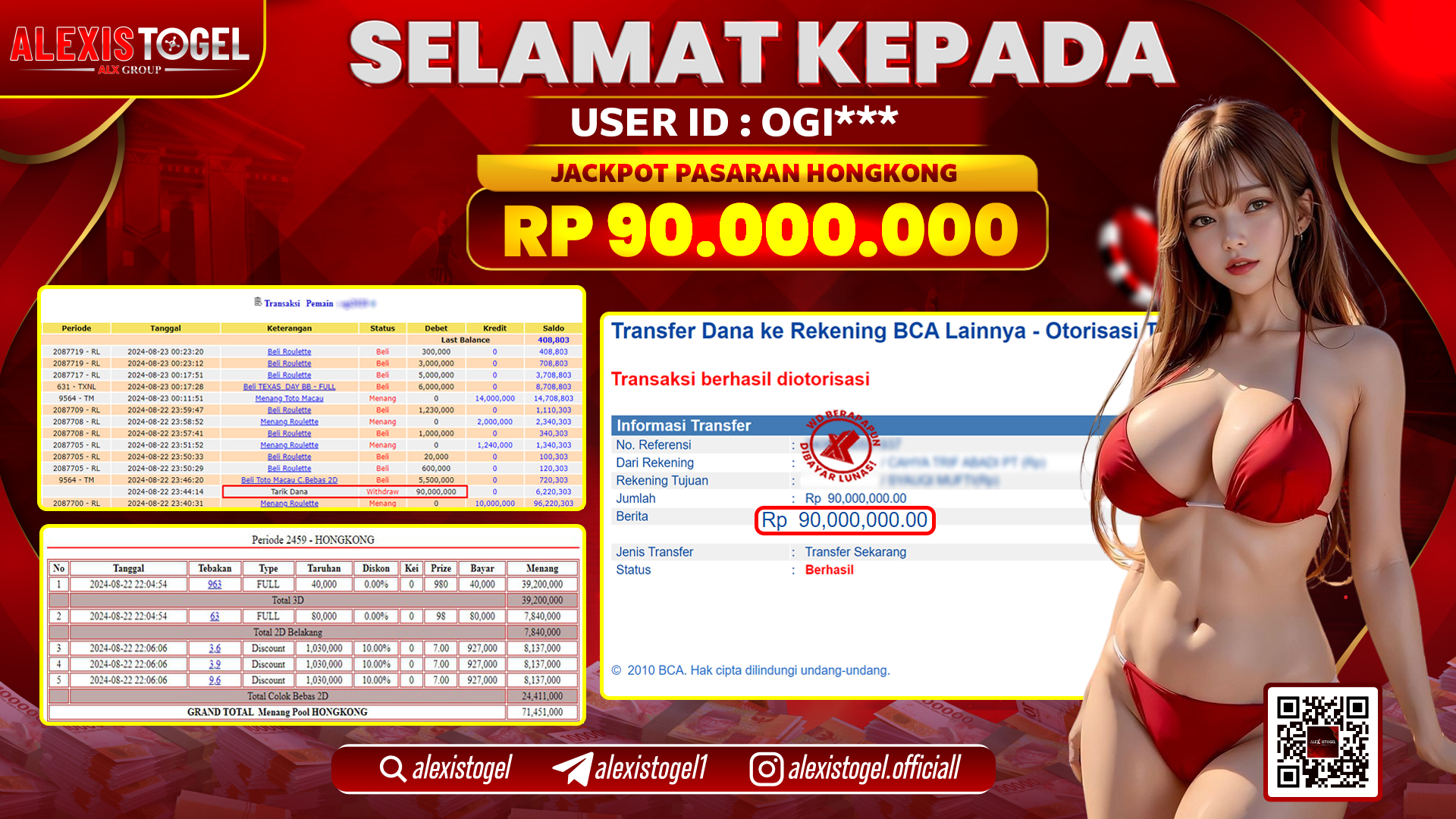 ALEXISTOGEL JACKPOT TOGEL HONGKONG POOLS RP.90.000.000 LUNAS