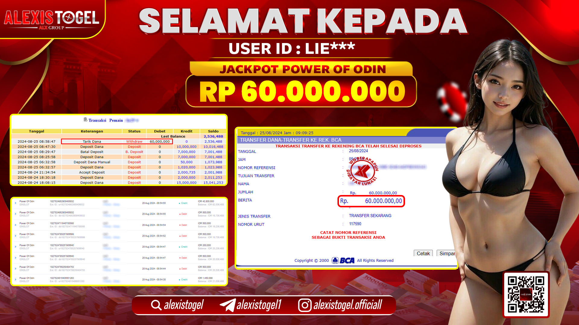 ALEXISTOGEL JACKPOT SLOT POWER OF ODIN RP.60.000.000 LUNAS