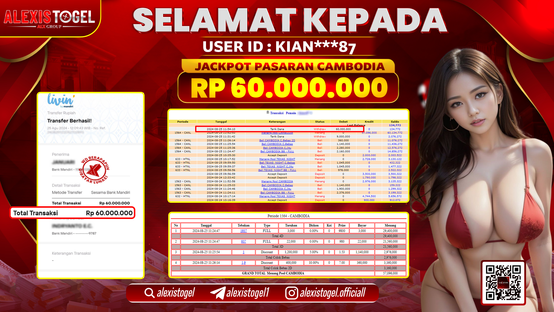 ALEXISTOGEL JACKPOT TOGEL CAMBODIA POOLS RP.60.000.000 LUNAS