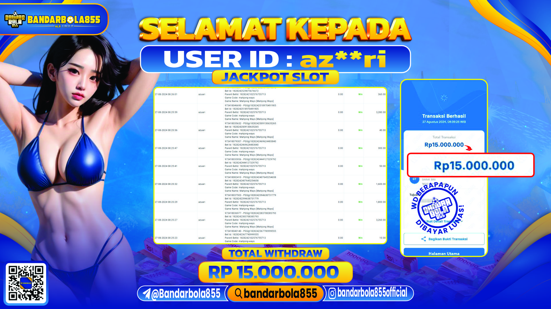 🎖 JACKPOT DI BANDARBOLA855 🎖