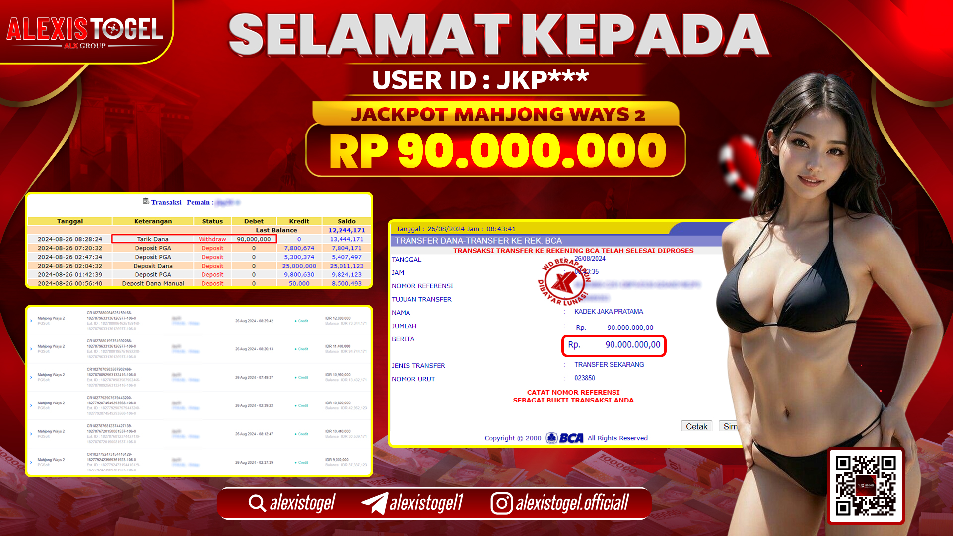 ALEXISTOGEL JACKPOT SLOT MAHJONG WAYS 2 RP.90.000.000 LUNAS