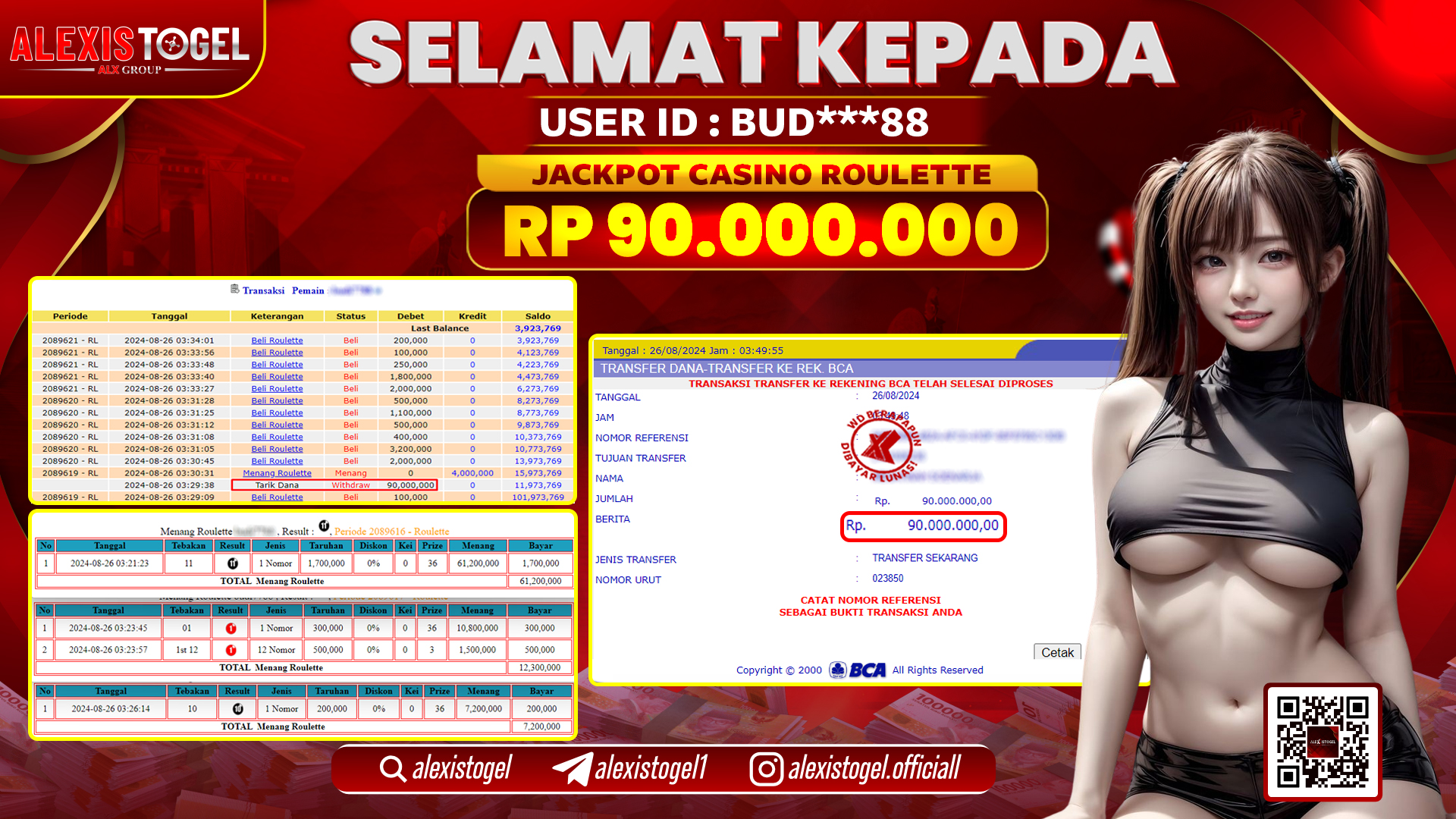 ALEXISTOGEL JACKPOT CASINO ROULETTE RP.90.000.000 LUNAS