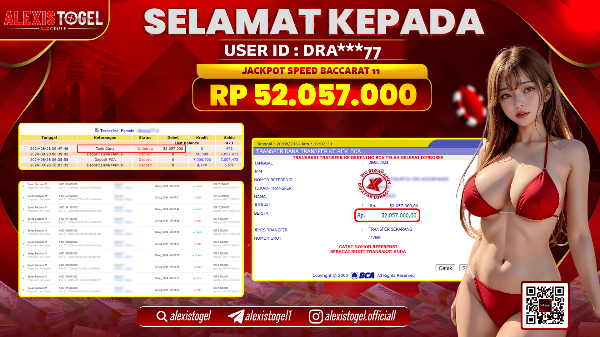 ALEXISTOGEL JACKPOT SPEED BACCARAT RP.52.057.000 LUNAS