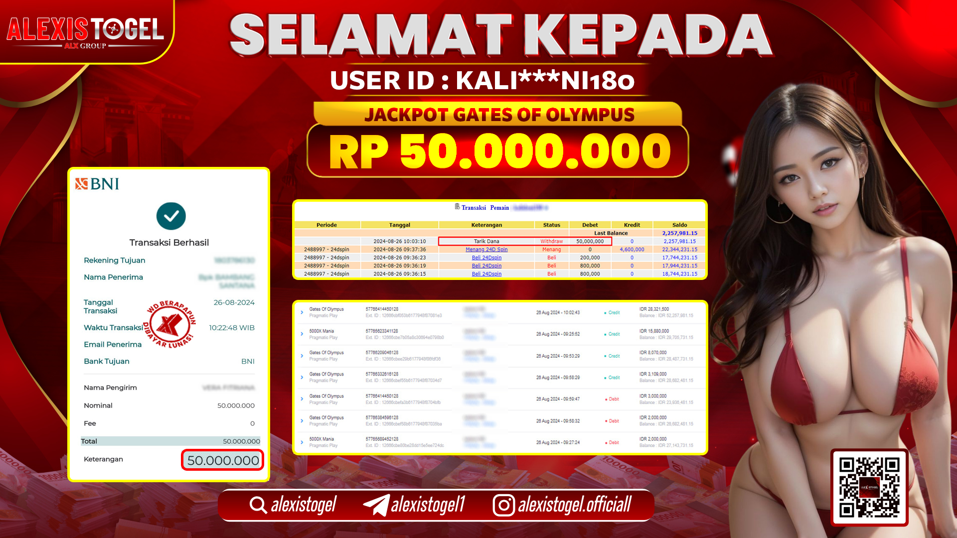 ALEXISTOGEL JACKPOT GATES OF OLYMPUS RP.50.000.000 LUNAS