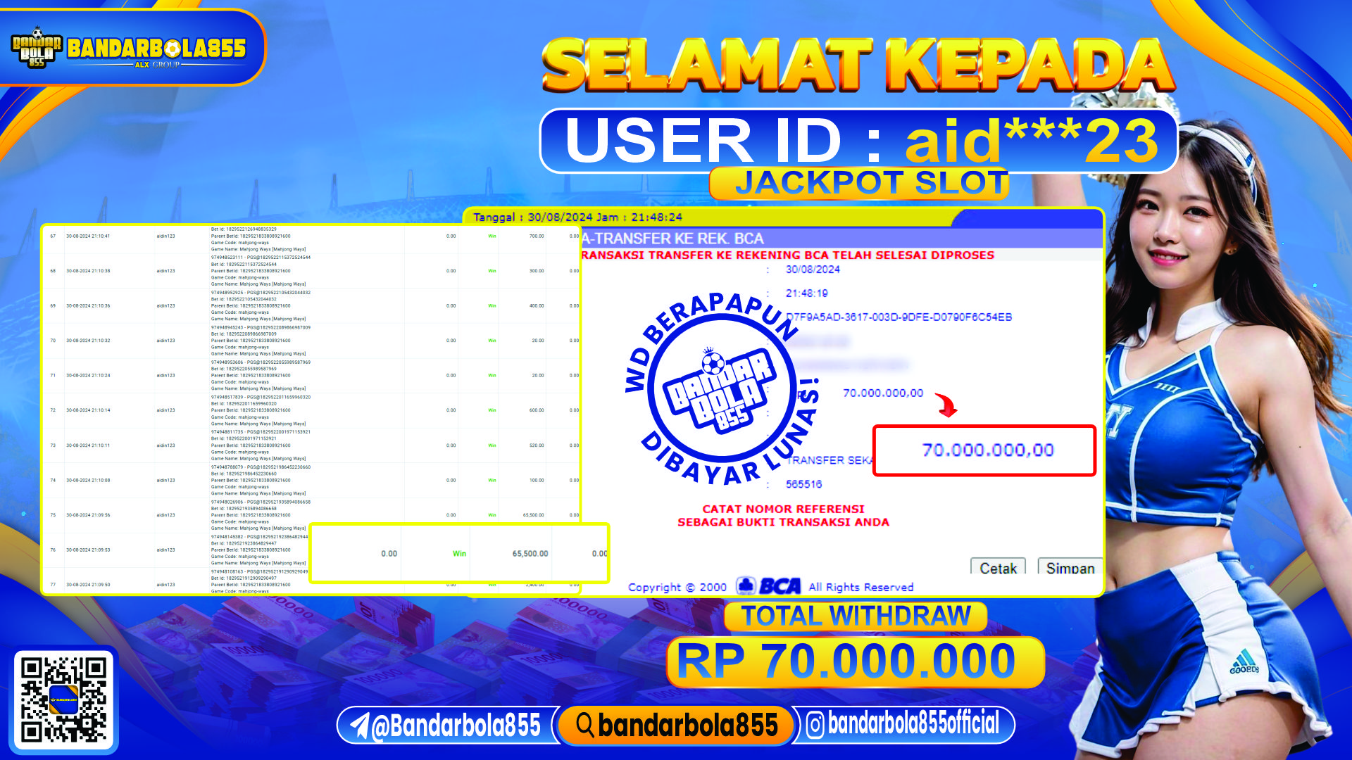 🎖 JACKPOT DI BANDARBOLA855 🎖