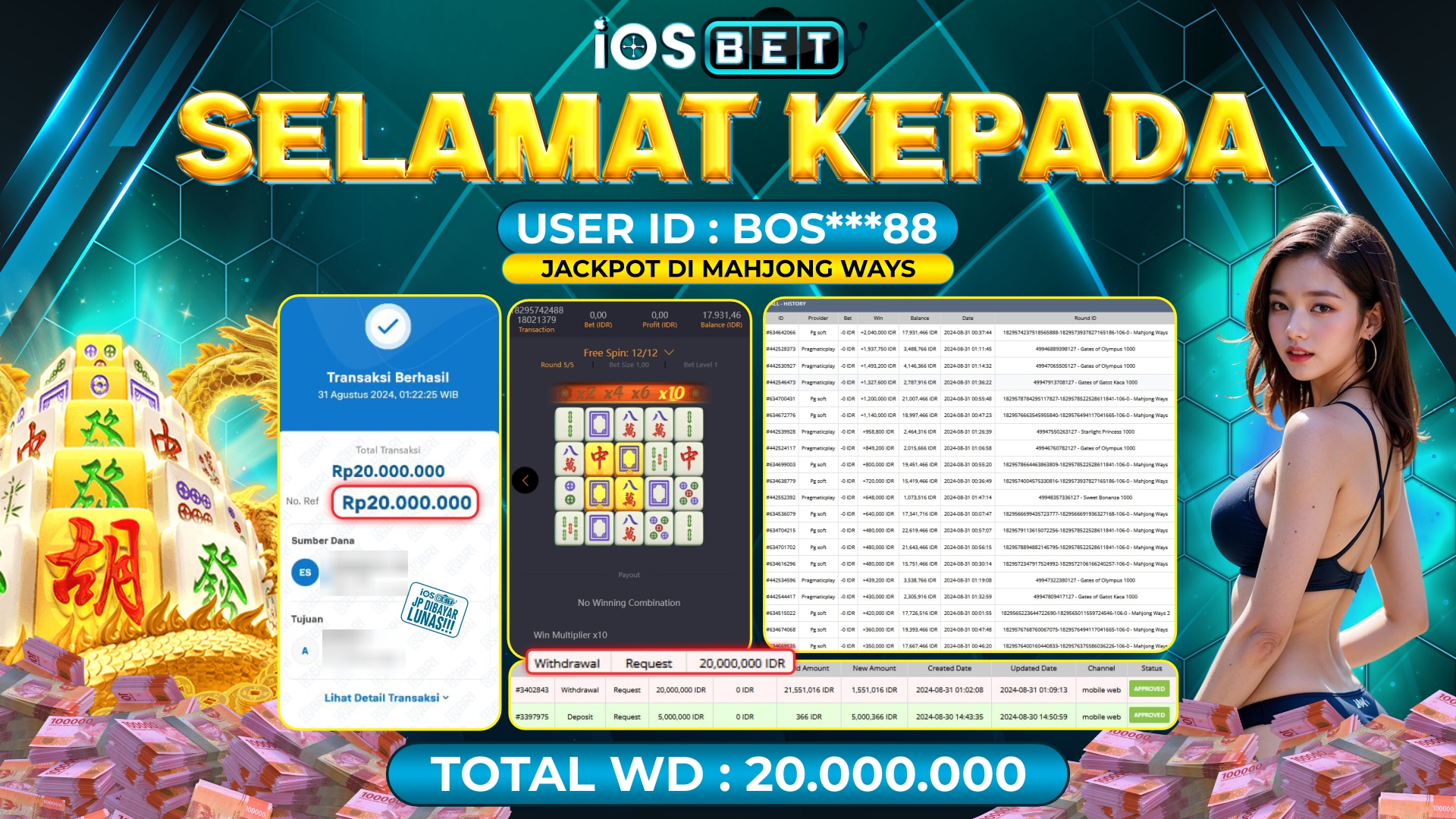 Bukti Pembayaran LUNAS SLOT GAME GACOR Rp.20.000.000,-