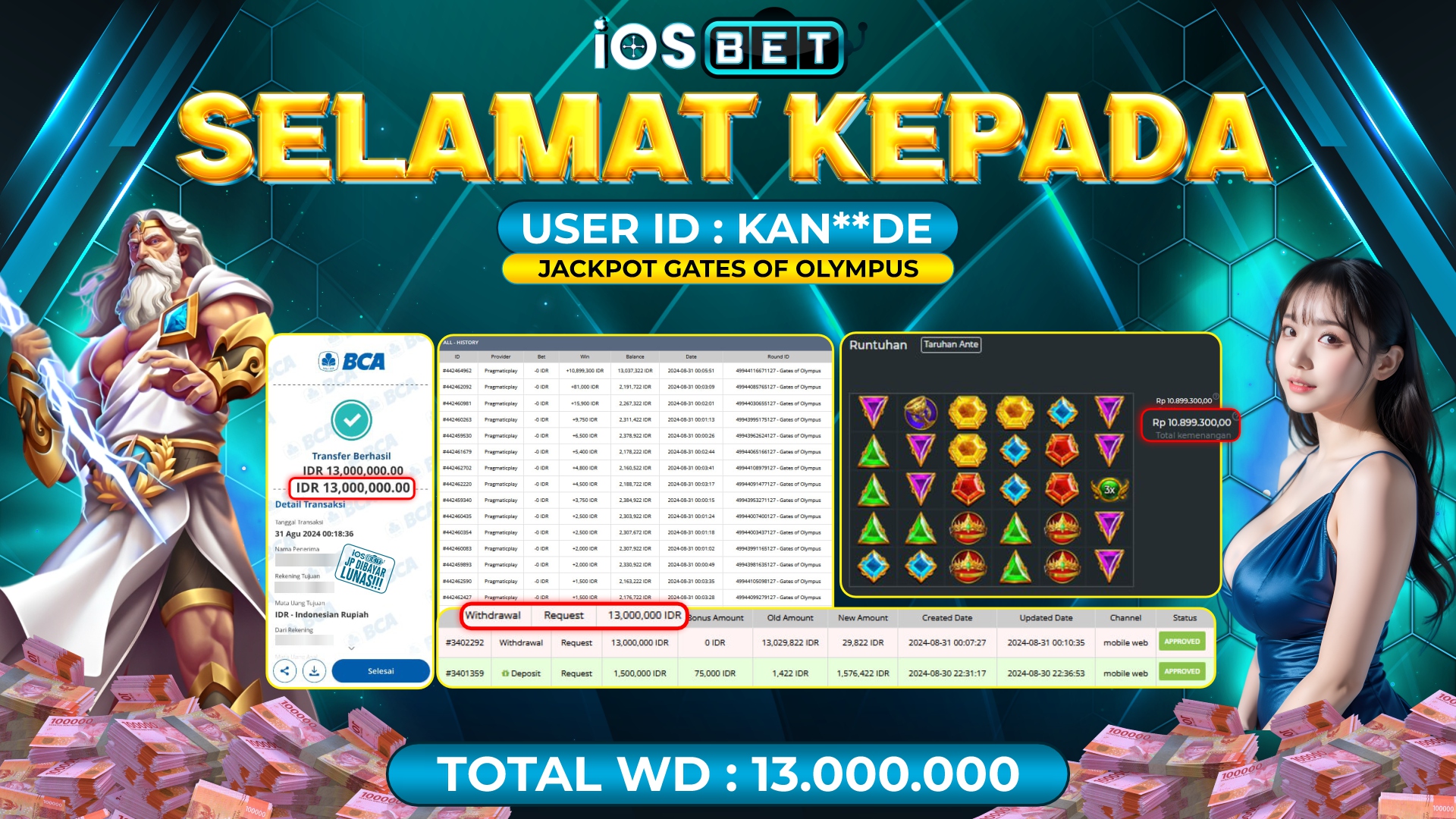 Bukti Pembayaran LUNAS SLOT GAME GACOR Rp.13.000.000,-