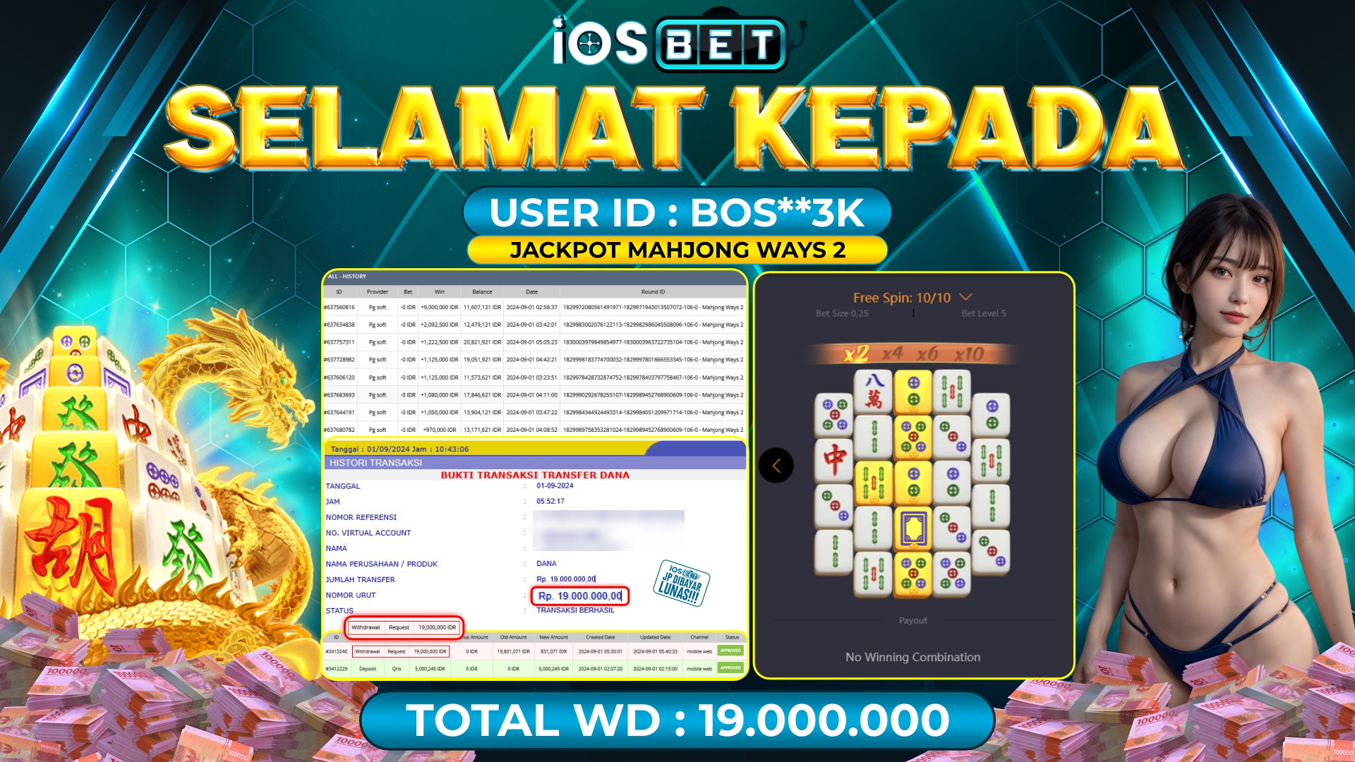Bukti Pembayaran LUNAS SLOT GAME GACOR Rp.19.000.000,-