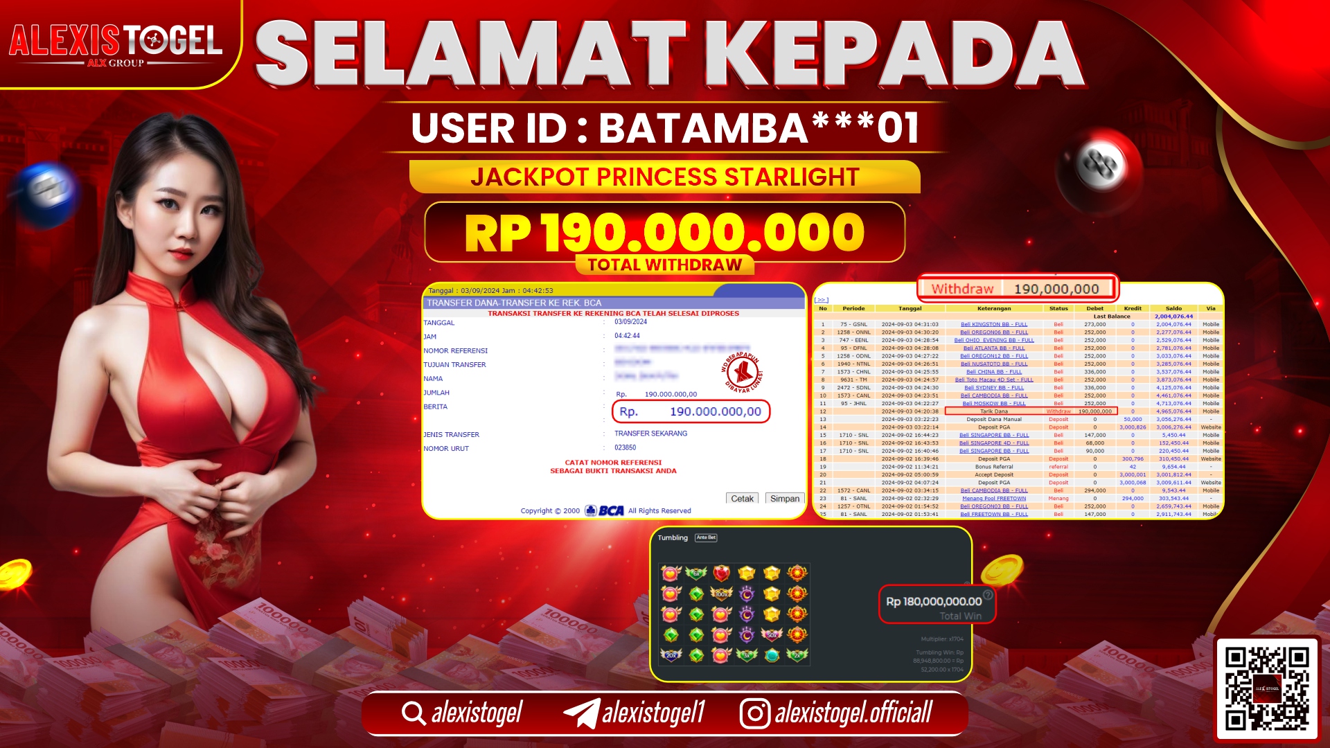 ALEXISTOGEL JACKPOT SLOT STARLIGHT PRINCESS RP.190.000.000 LUNAS