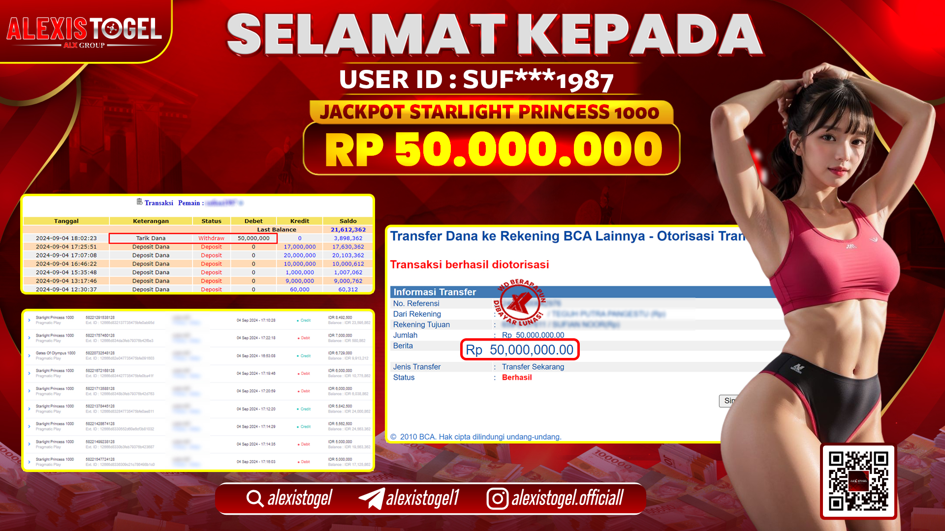 ALEXISTOGEL JACKPOT SLOT STARLIGHT PRINCESS RP.50.000.000 LUNAS