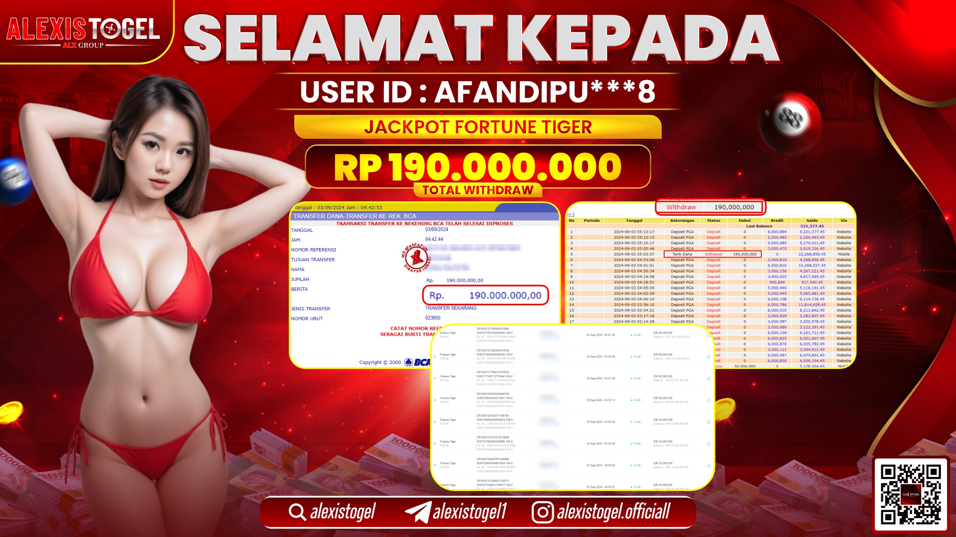 ALEXISTOGEL JACKPOT SLOT GAMES RP.190.000.000 LUNAS