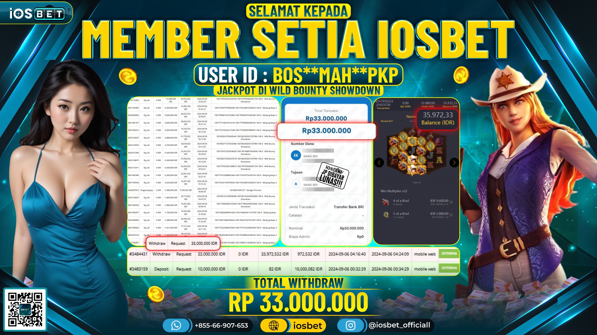 Bukti Pembayaran LUNAS SLOT GAME GACOR Rp.33.000.000,-