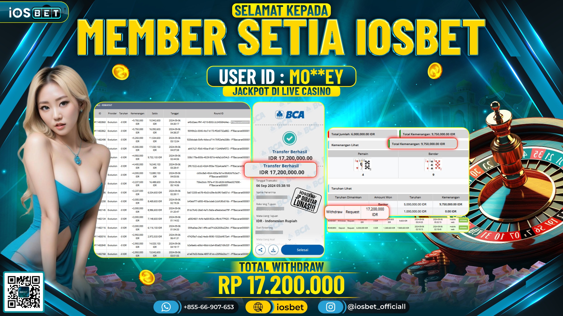 Bukti Pembayaran LUNAS LIVE GAME GACOR Rp.17.200.000,-