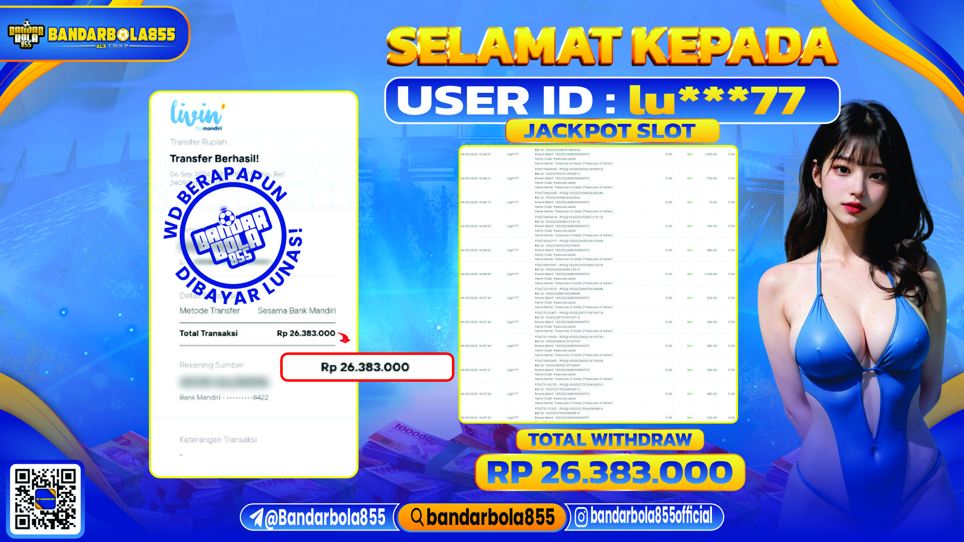 🎖 JACKPOT DI BANDARBOLA855 🎖