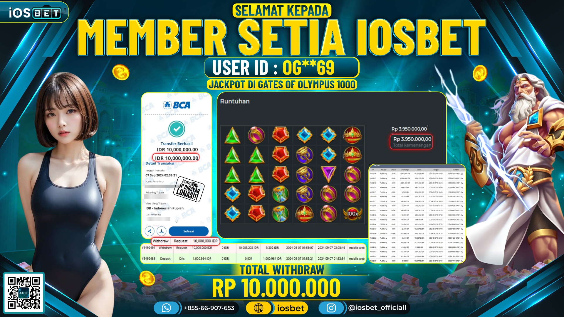 Bukti Pembayaran LUNAS SLOT GAME GACOR Rp.10.000.000,-