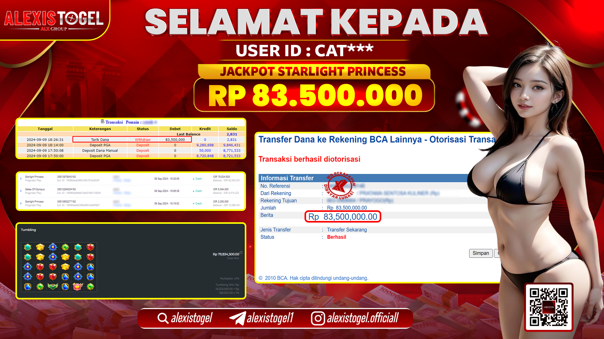 ALEXISTOGEL JACKPOT SLOT STARLIGHT PRINCESS RP.83.500.000 LUNAS